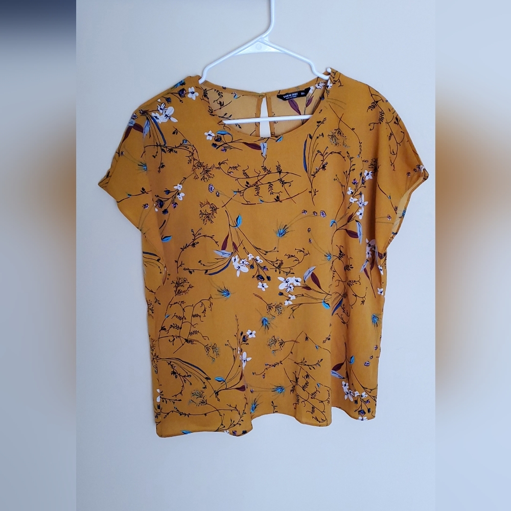 SHEIN Boho All Over Print Round Neck Blouse